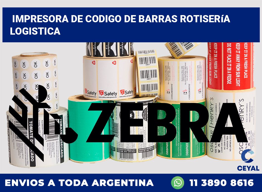 Impresora de codigo de barras Rotisería logistica