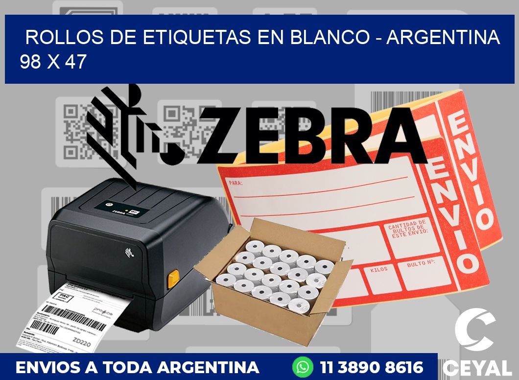 Rollos de etiquetas en blanco - Argentina 98 x 47