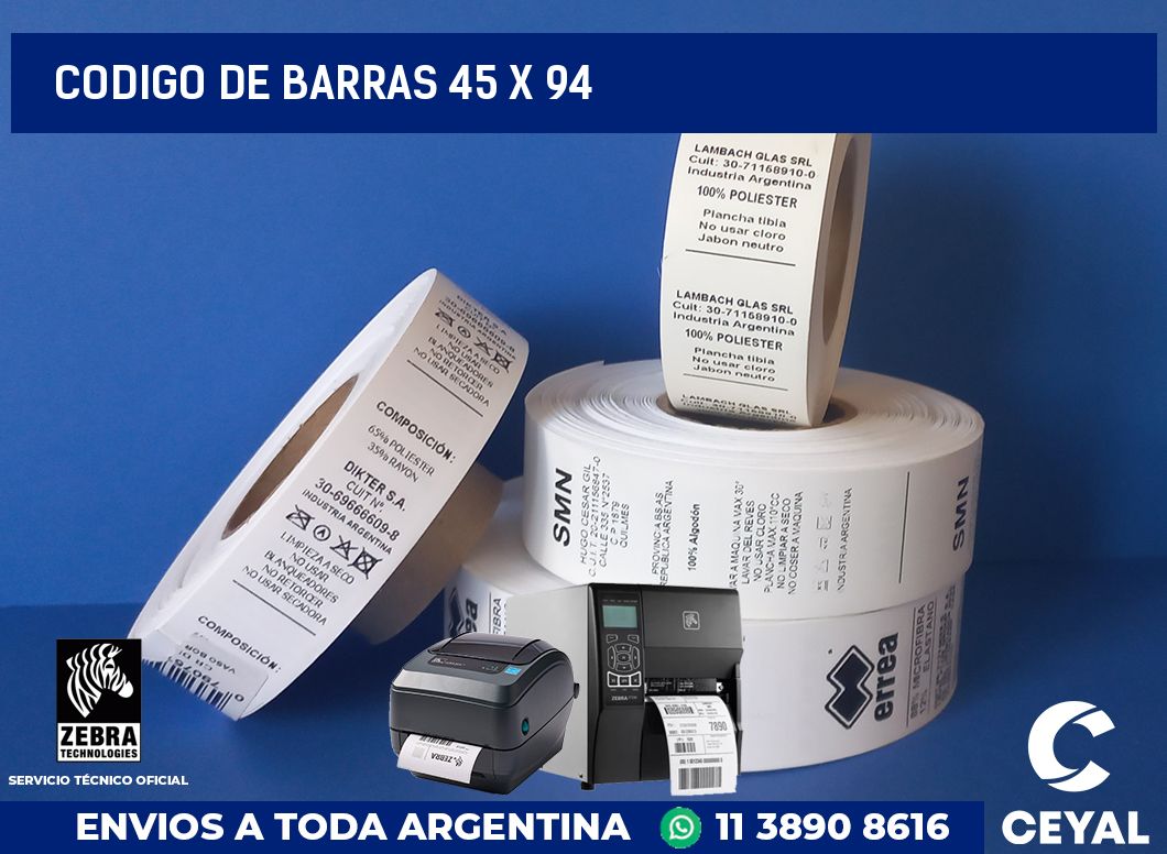 codigo de barras 45 x 94