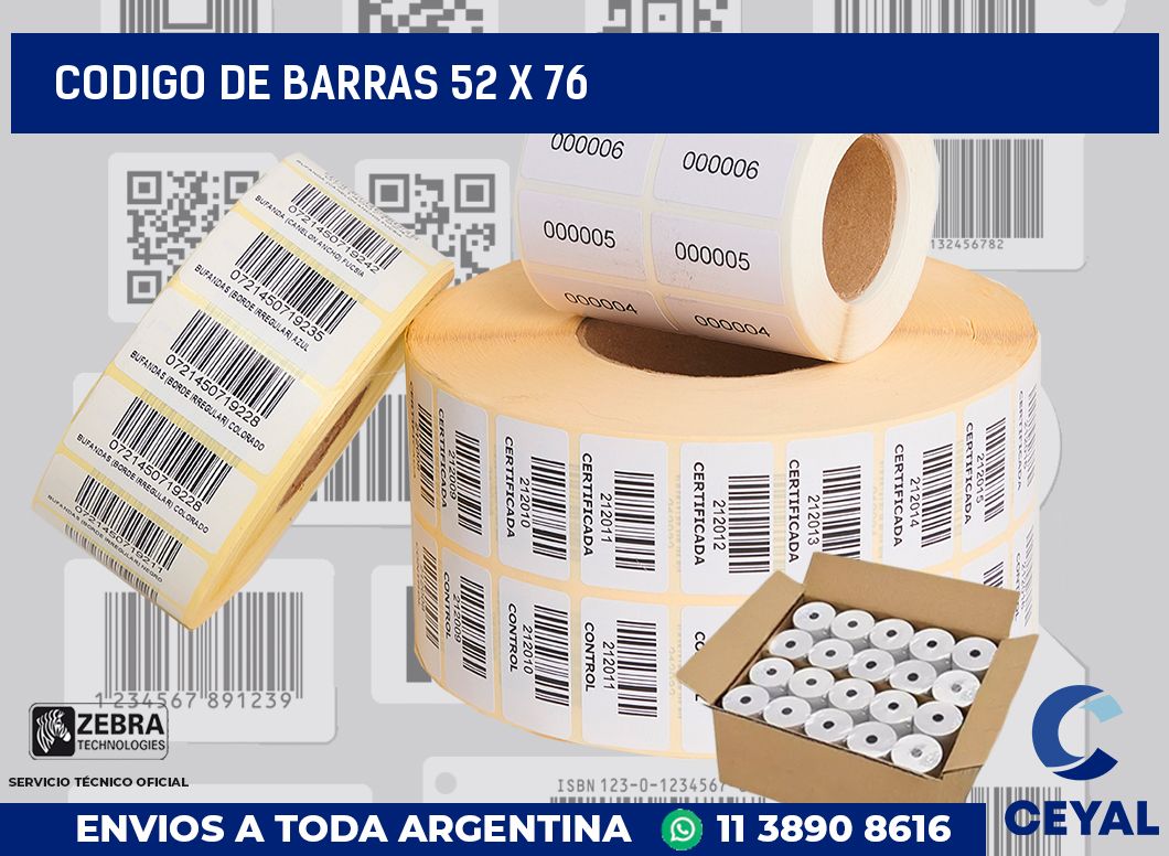 codigo de barras 52 x 76