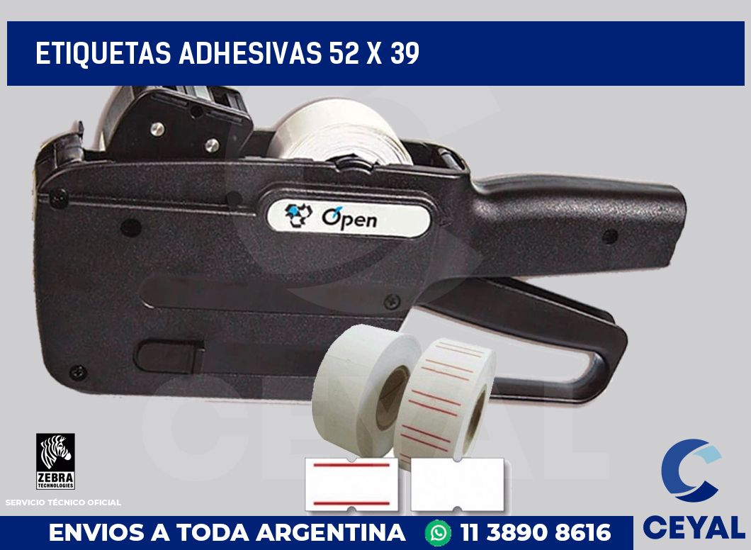 etiquetas adhesivas 52 x 39