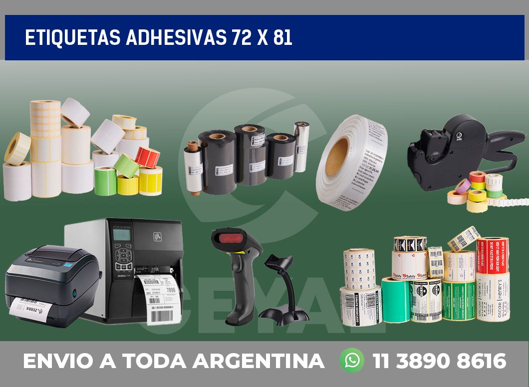 etiquetas adhesivas 72 x 81