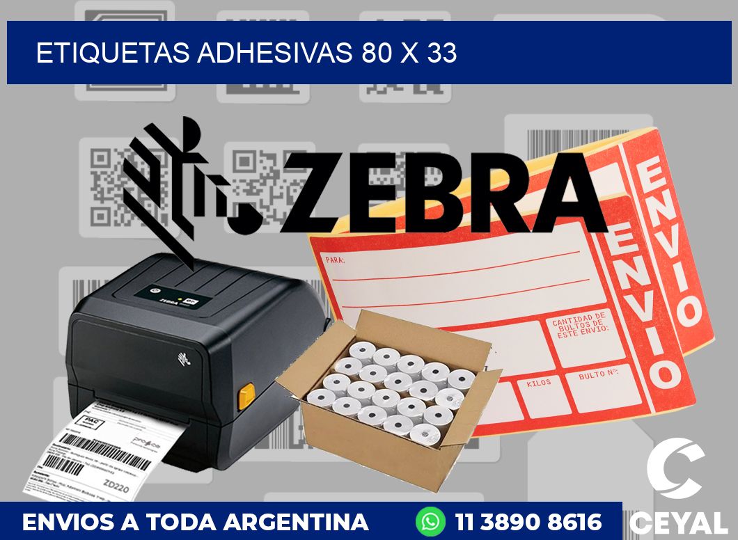 etiquetas adhesivas 80 x 33