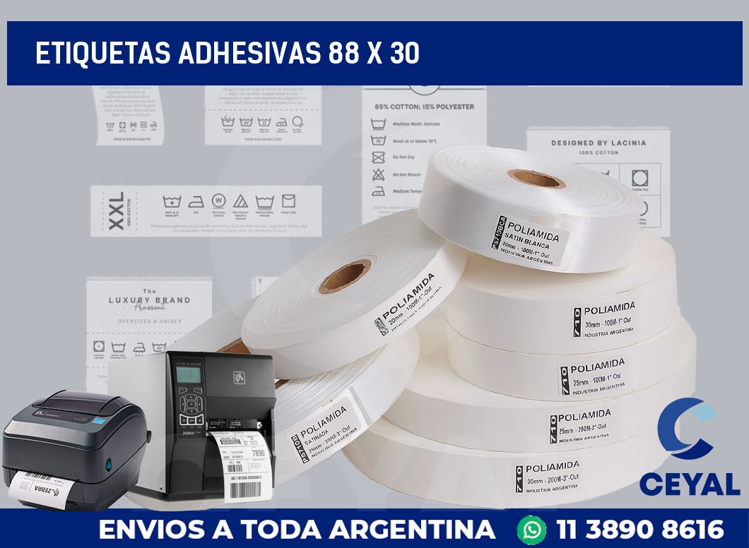 etiquetas adhesivas 88 x 30