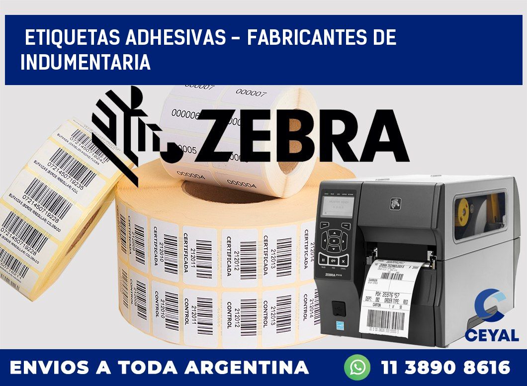 etiquetas adhesivas - Fabricantes de indumentaria