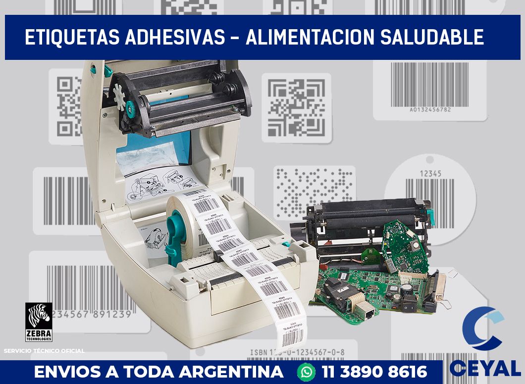 etiquetas adhesivas - alimentacion saludable