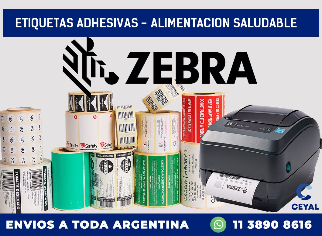 etiquetas adhesivas - alimentacion saludable