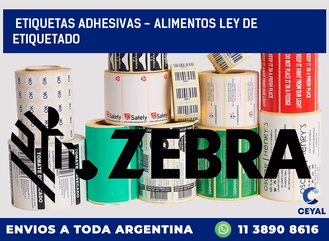 etiquetas adhesivas – alimentos ley de etiquetado