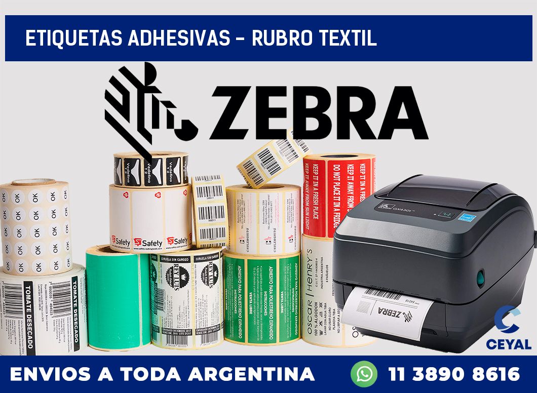 etiquetas adhesivas – rubro textil