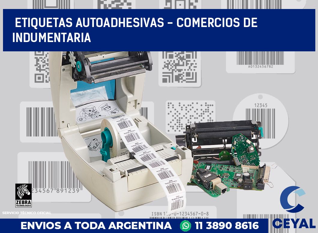 etiquetas autoadhesivas - Comercios de indumentaria