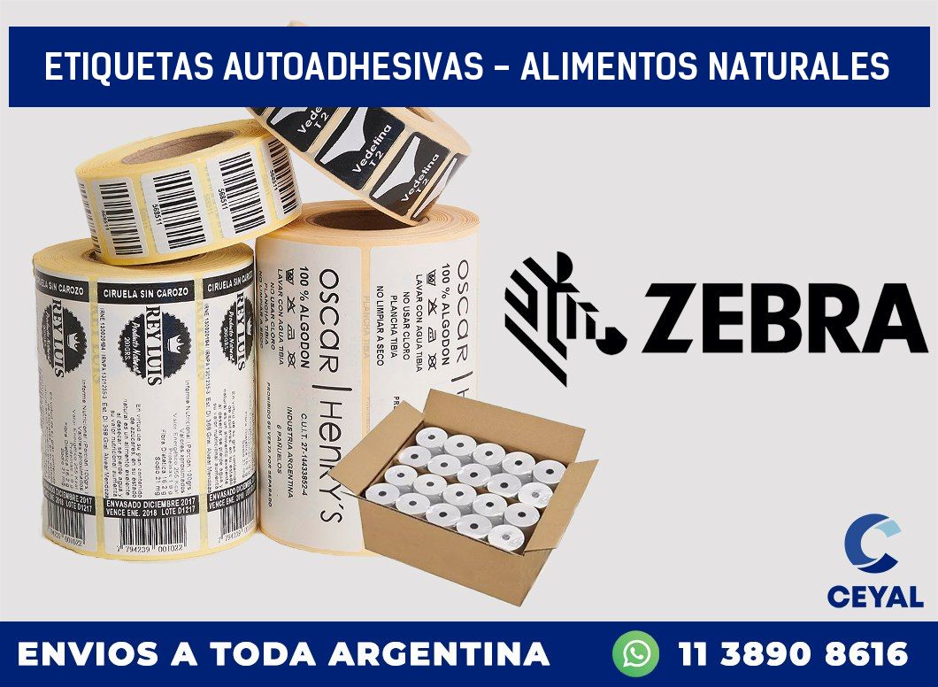 etiquetas autoadhesivas – alimentos naturales