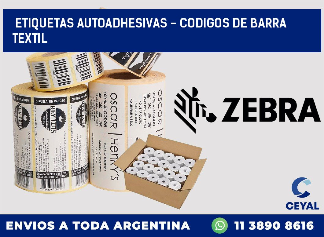 etiquetas autoadhesivas - codigos de barra textil