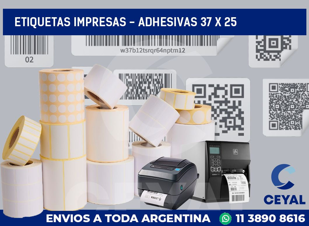 etiquetas impresas - Adhesivas 37 x 25