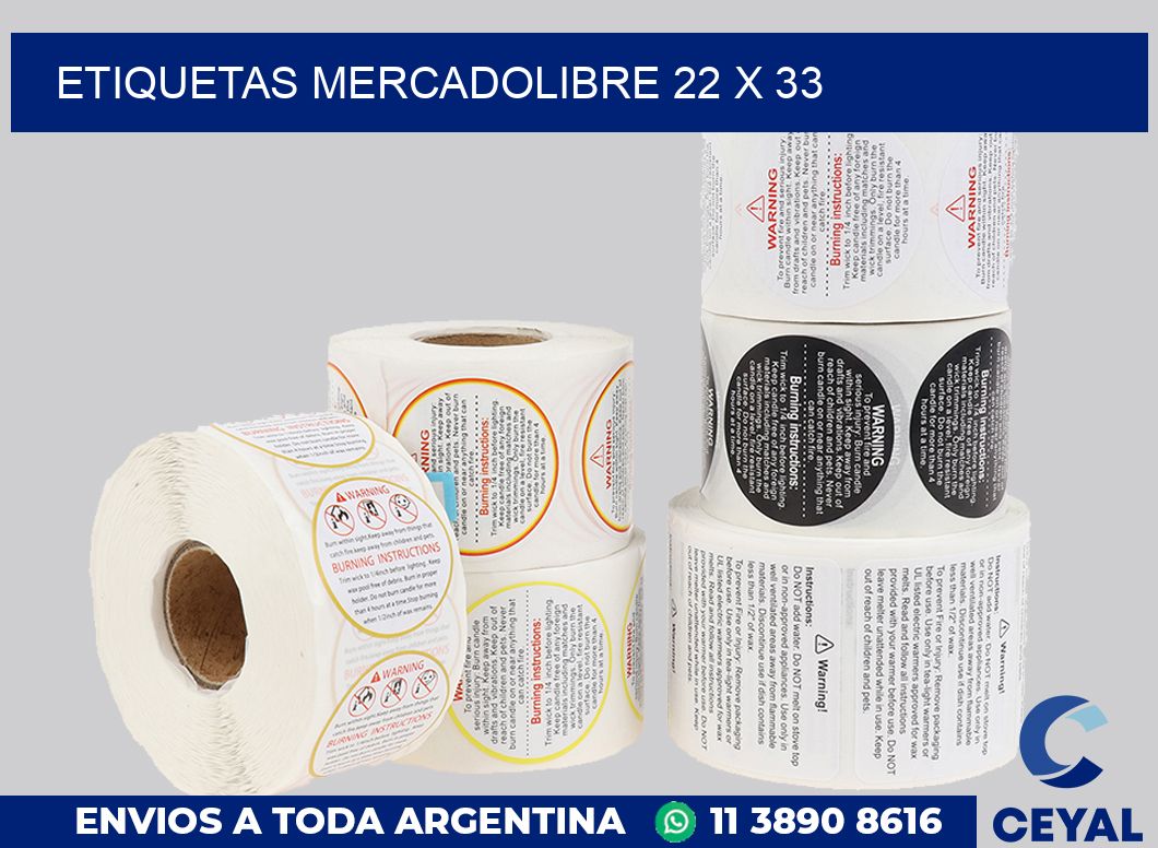 etiquetas mercadolibre 22 x 33