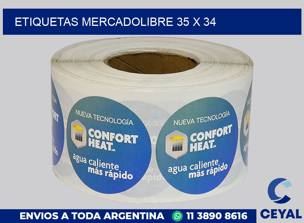 etiquetas mercadolibre 35 x 34