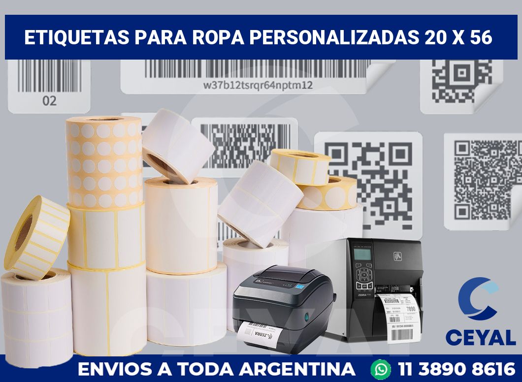 etiquetas para ropa personalizadas 20 x 56