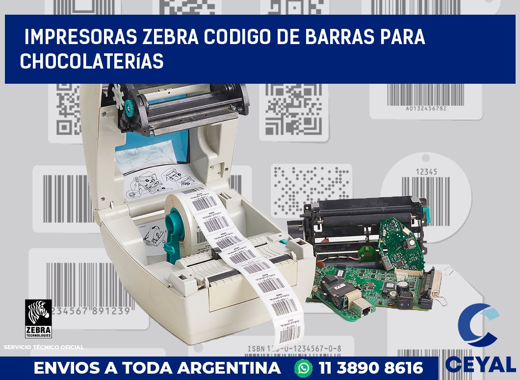 impresoras zebra codigo de barras para Chocolaterías