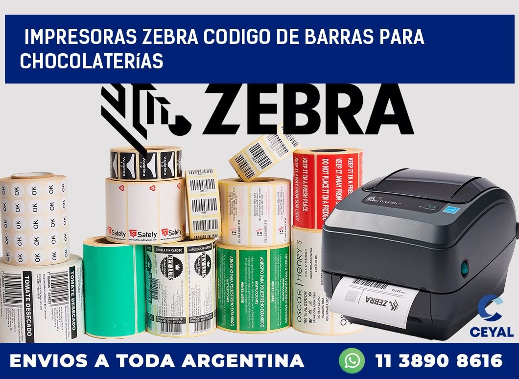 impresoras zebra codigo de barras para Chocolaterías