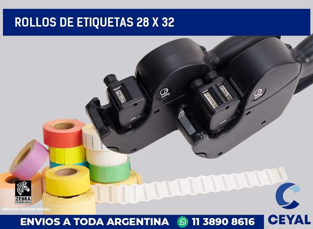 rollos de etiquetas 28 x 32