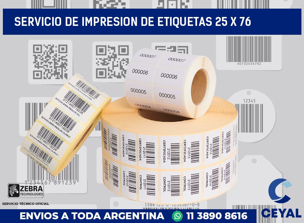 servicio de impresion de etiquetas 25 x 76