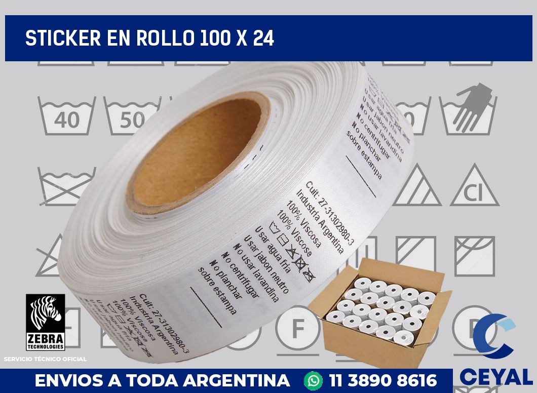 sticker en rollo 100 x 24