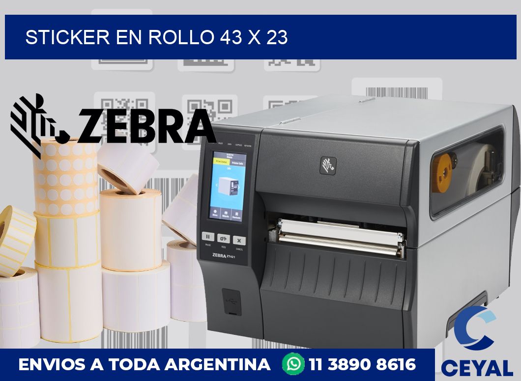 sticker en rollo 43 x 23