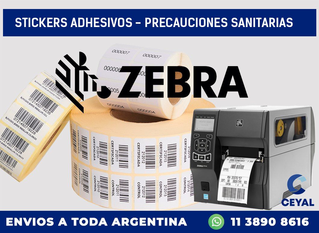 stickers adhesivos - precauciones sanitarias