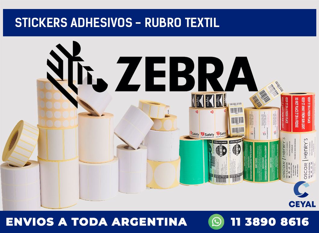 stickers adhesivos - rubro textil