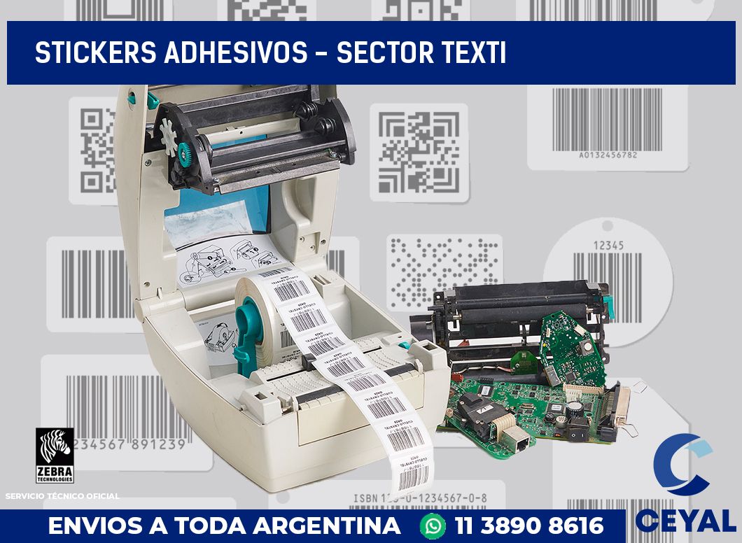 stickers adhesivos - sector texti