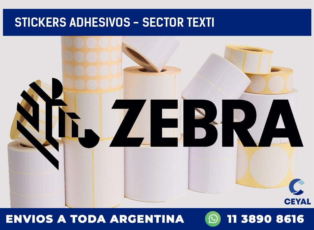 stickers adhesivos - sector texti