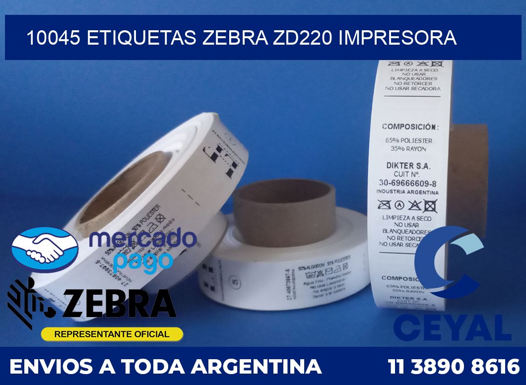 10045 etiquetas Zebra zd220 impresora