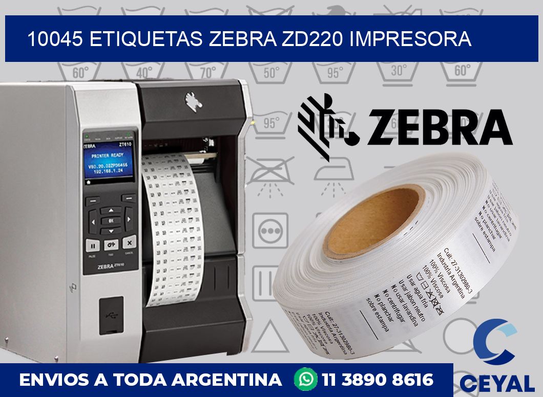 10045 etiquetas Zebra zd220 impresora