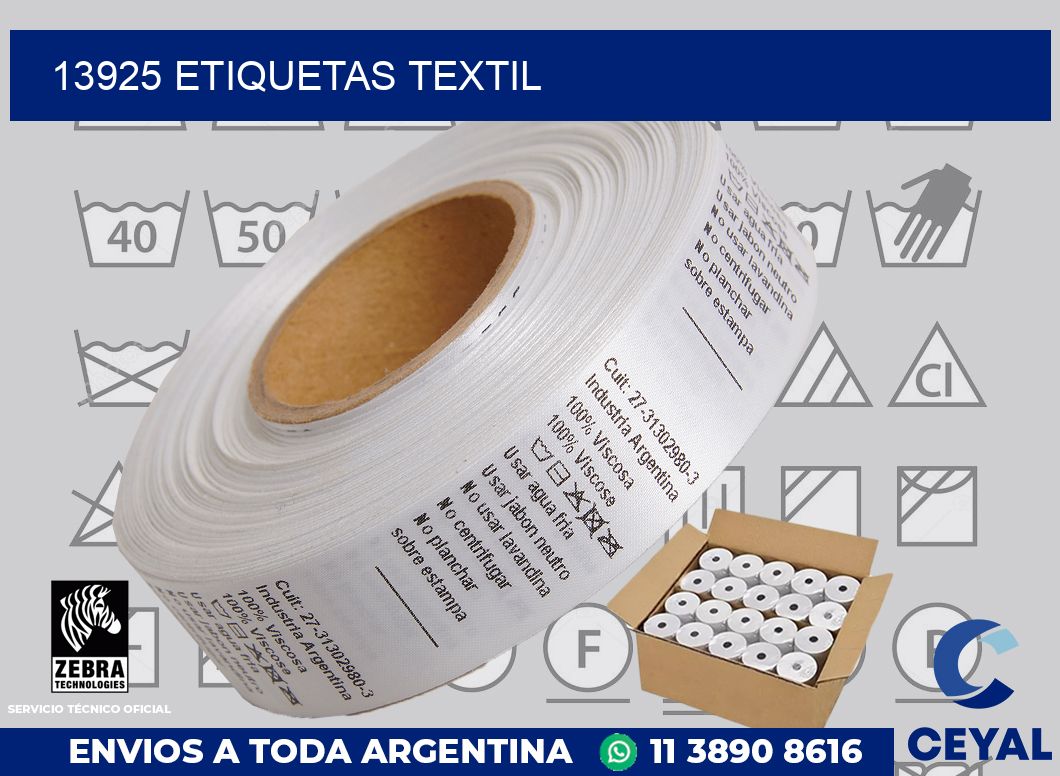 13925 etiquetas textil