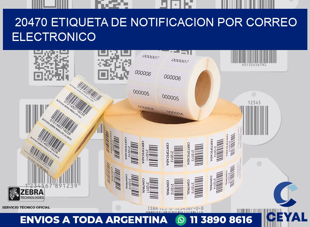 20470 Etiqueta de notificacion por correo electronico