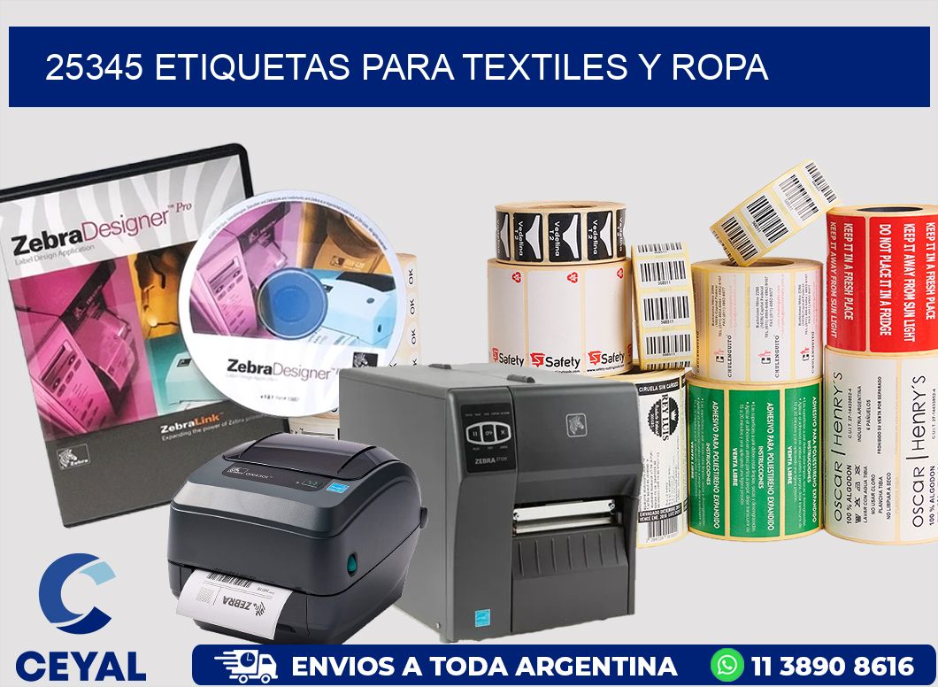 25345 Etiquetas para textiles y Ropa