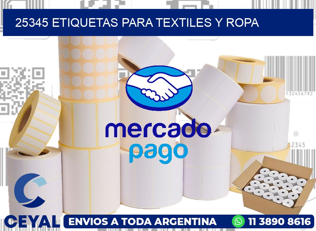 25345 Etiquetas para textiles y Ropa