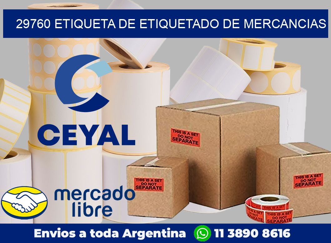 29760 Etiqueta de etiquetado de mercancias