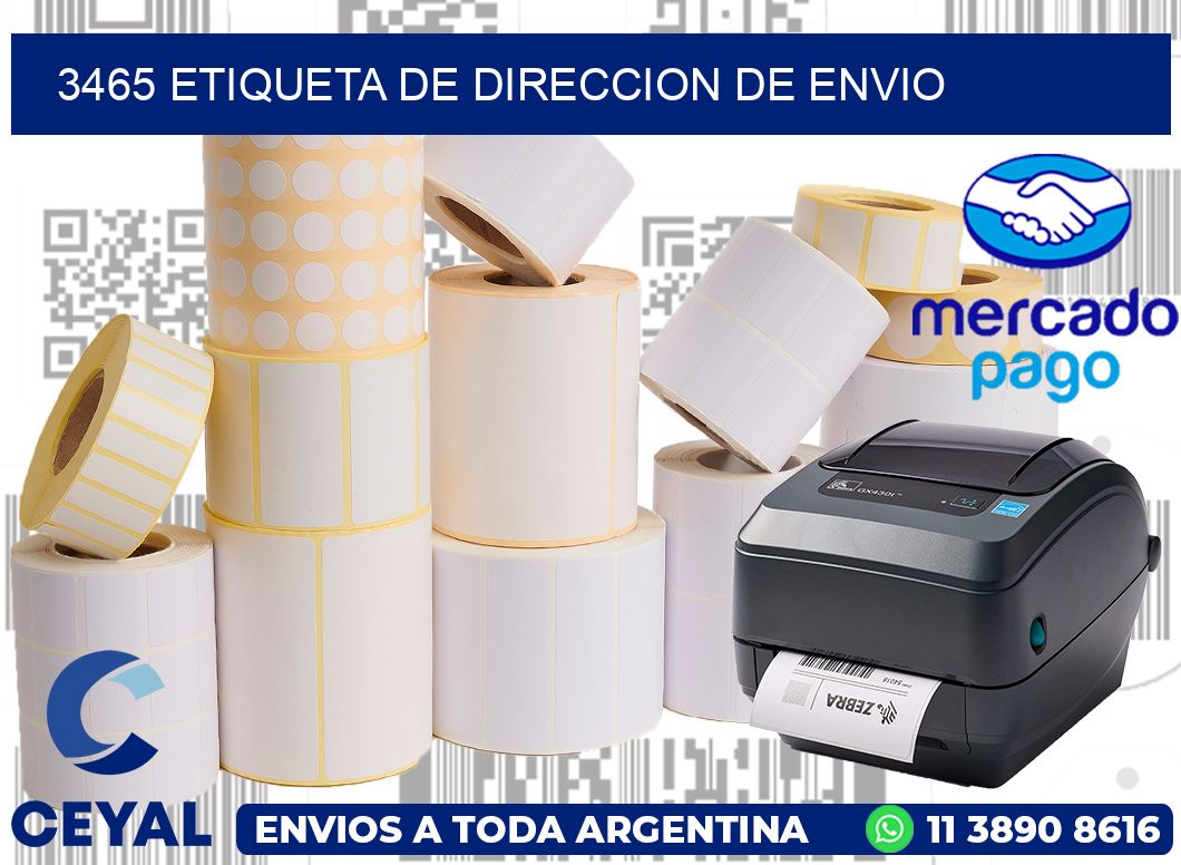 3465 Etiqueta de direccion de envio