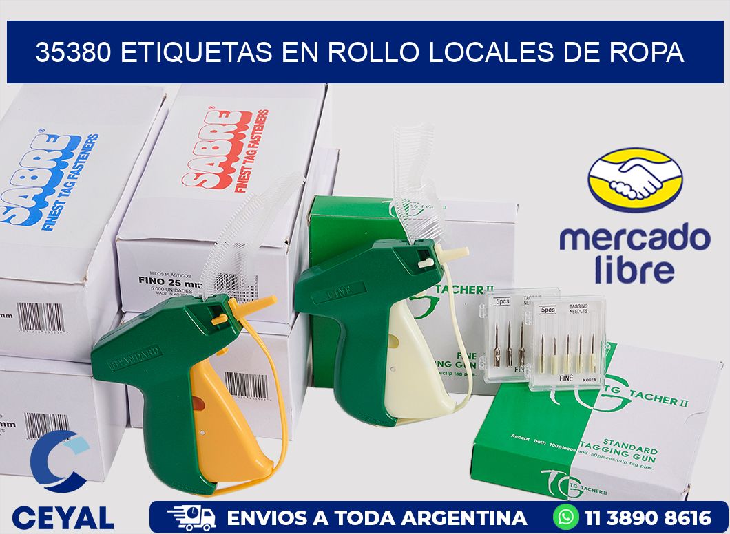 35380 Etiquetas en rollo locales de ropa