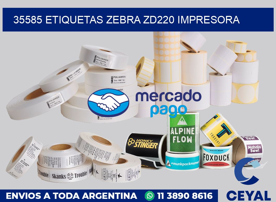 35585 etiquetas Zebra zd220 impresora