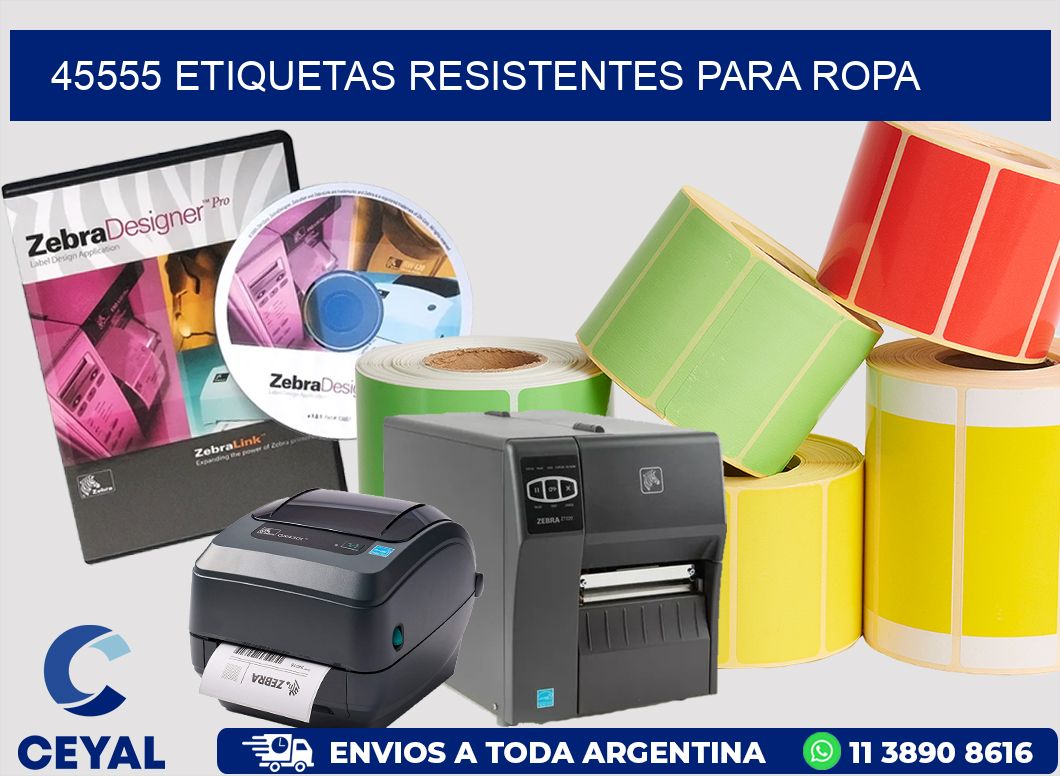 45555 Etiquetas resistentes para Ropa