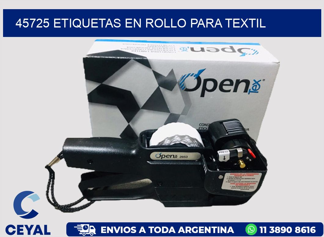 45725 etiquetas en rollo para textil