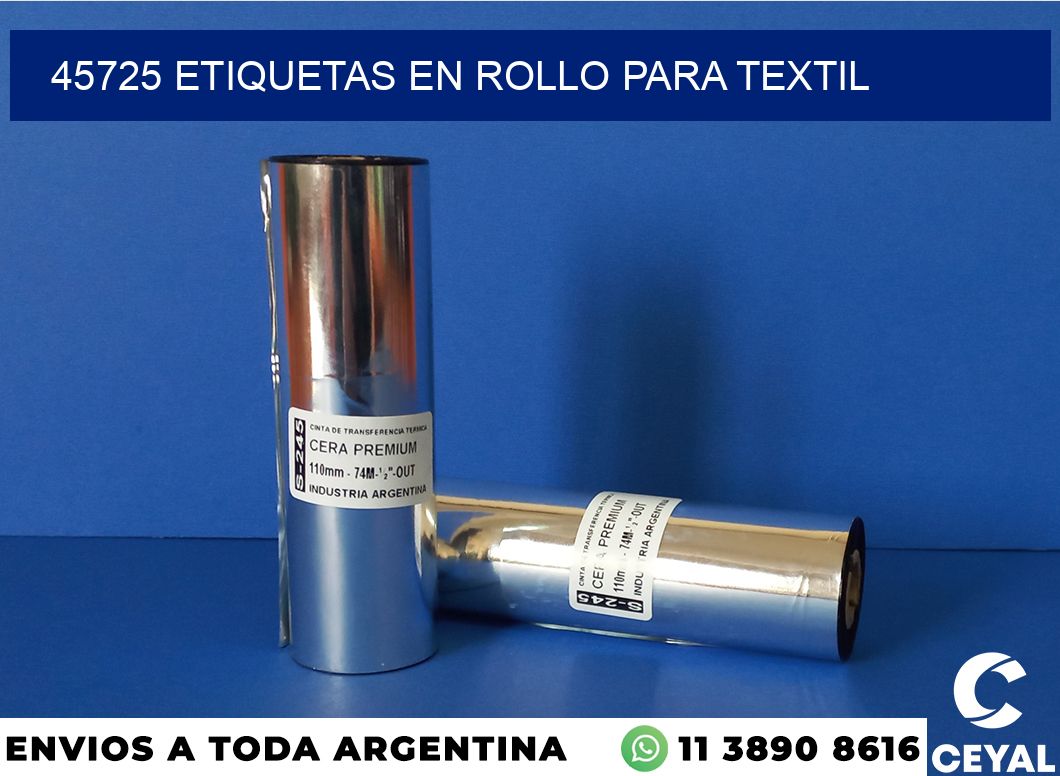 45725 etiquetas en rollo para textil