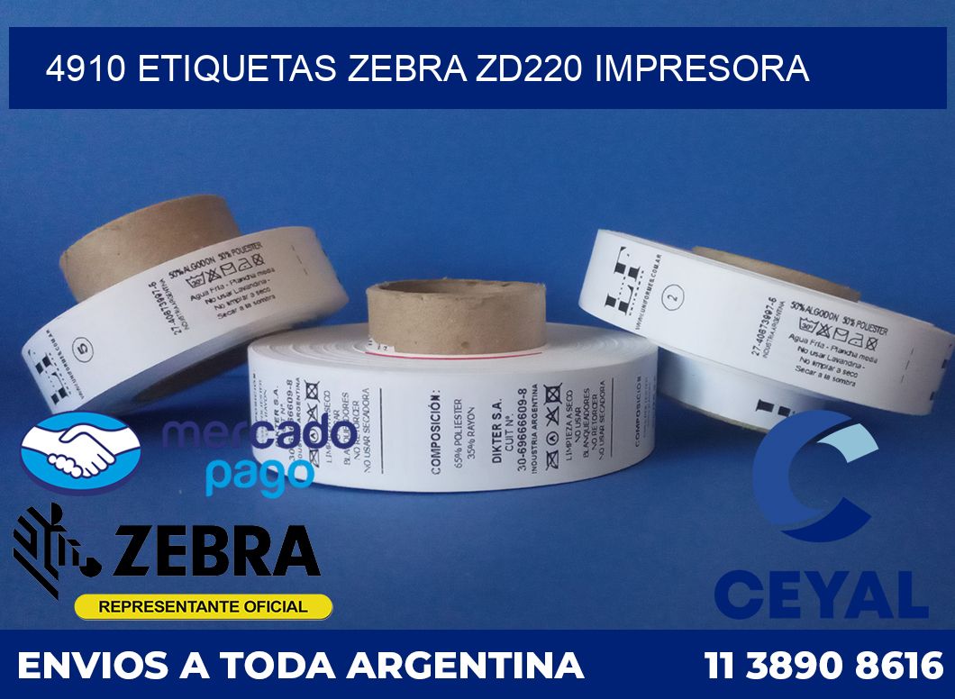 4910 etiquetas Zebra zd220 impresora