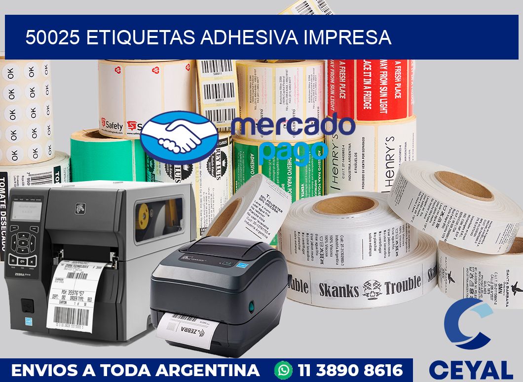 50025 etiquetas adhesiva impresa