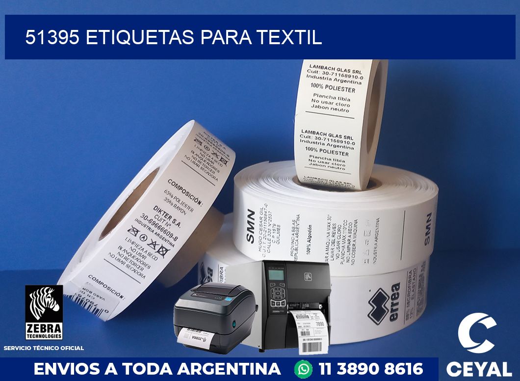 51395 etiquetas para textil