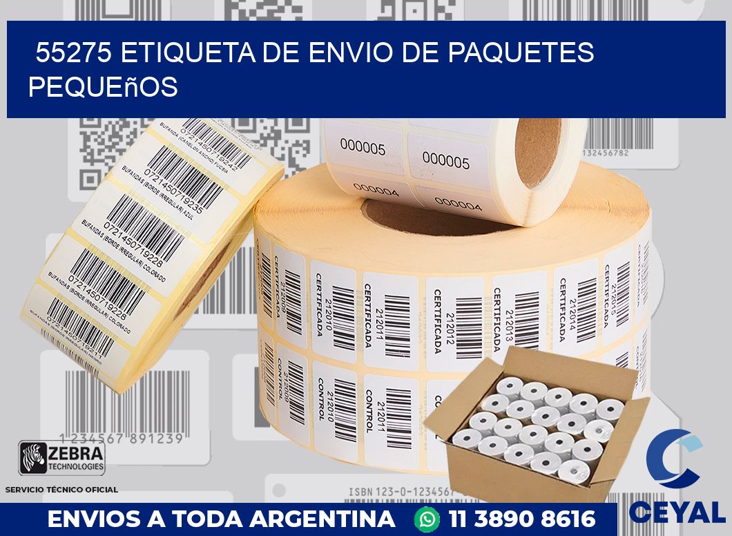 55275 Etiqueta de envio de paquetes pequeños