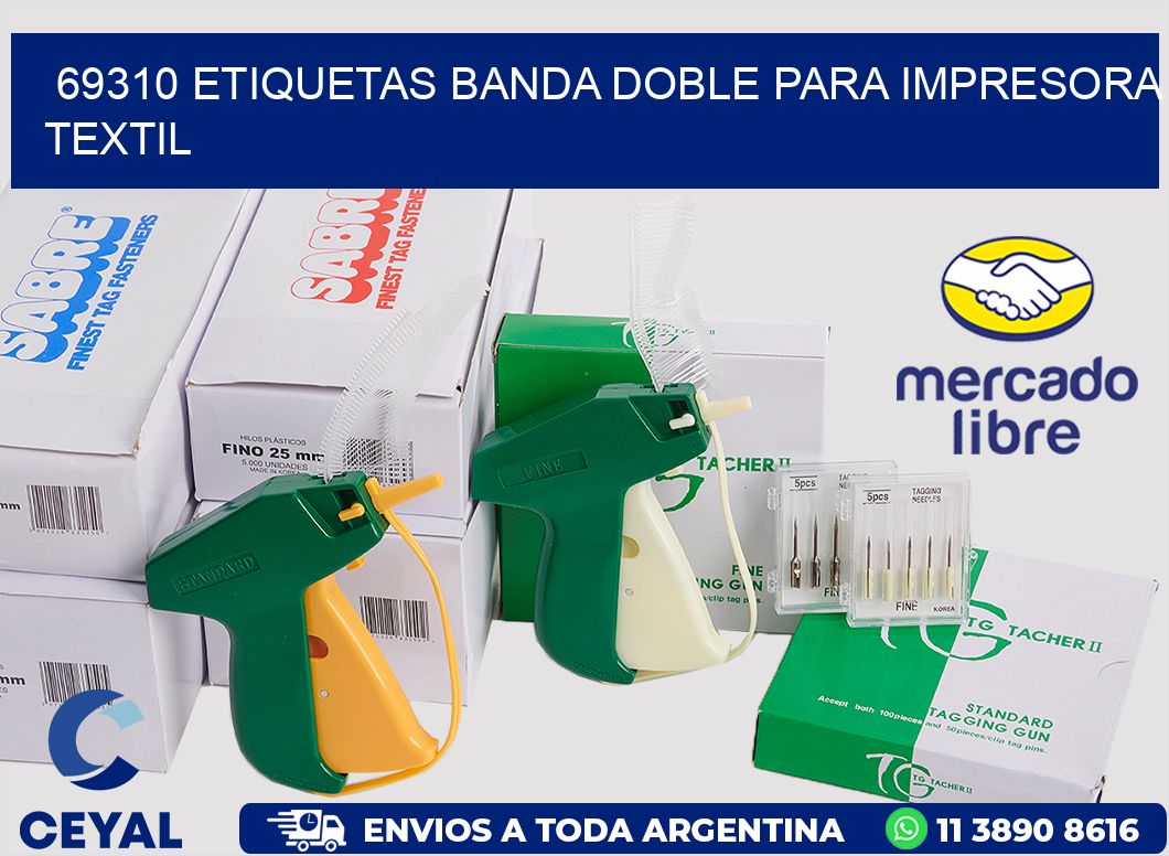 69310 etiquetas banda doble para impresora textil