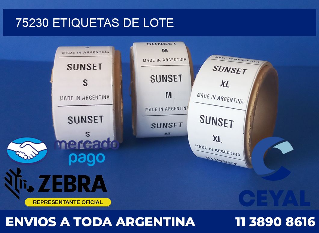 75230 Etiquetas de lote