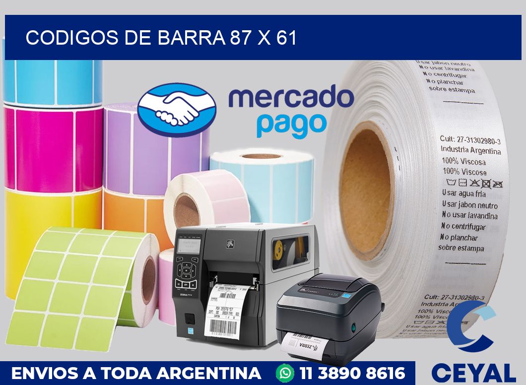 Codigos de barra 87 x 61